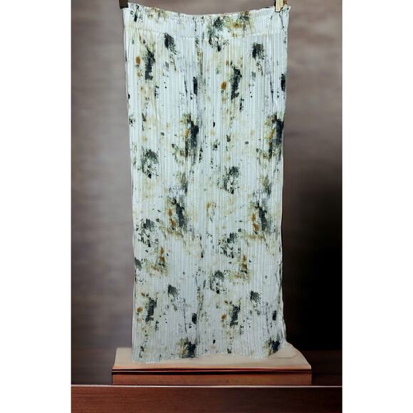 Primark Pleated Midi Skirt Sz 6 Abstract Elastic Waist Coquette Side Pleat New - Picture 2 of 5